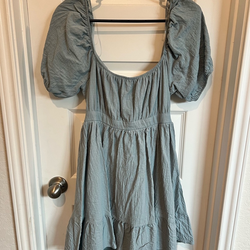 Hesperus Puff Sleeve Blue Dress